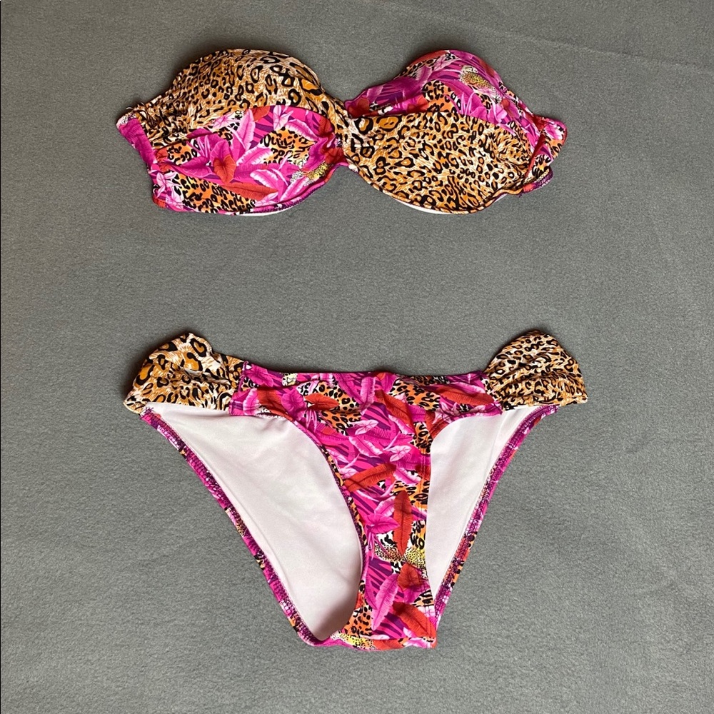 Floral/Leopard Push Up Swim Suit